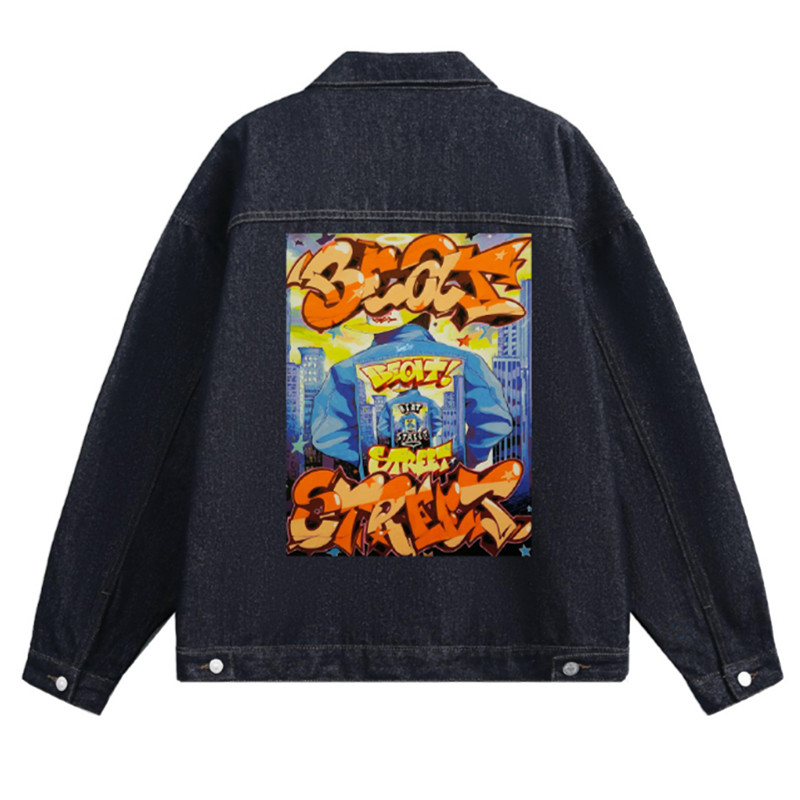 RETRO GRAFFITI DENIM JACKET I-0172