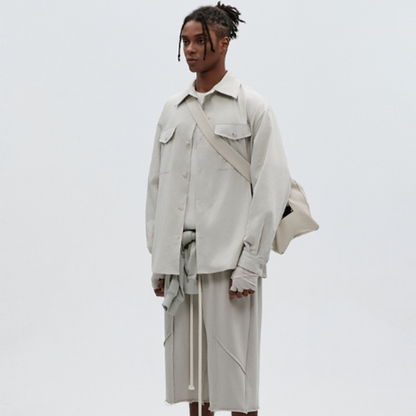 PEPLUM LONG SLEEVE SHIRT I-0093