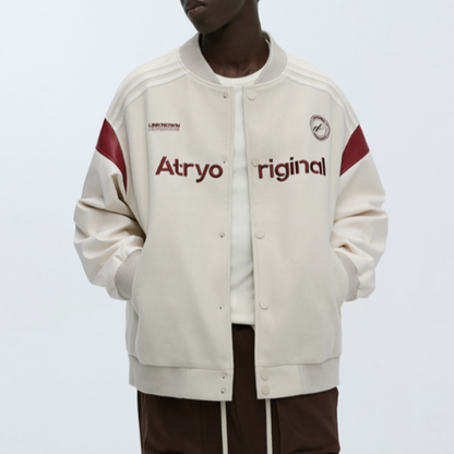 RETRO SPLICED BASEBALL JACKET I-0087