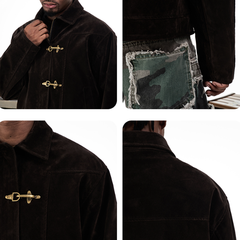 METALLIC SUEDE JACKET I-0058