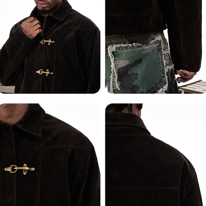 METALLIC SUEDE JACKET I-0058