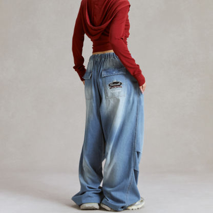 EMBROIDERED WIDE LEG DANCE PANTS I-0143