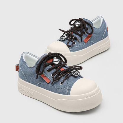 DENIM PLATFORM SNEAKERS I-0247