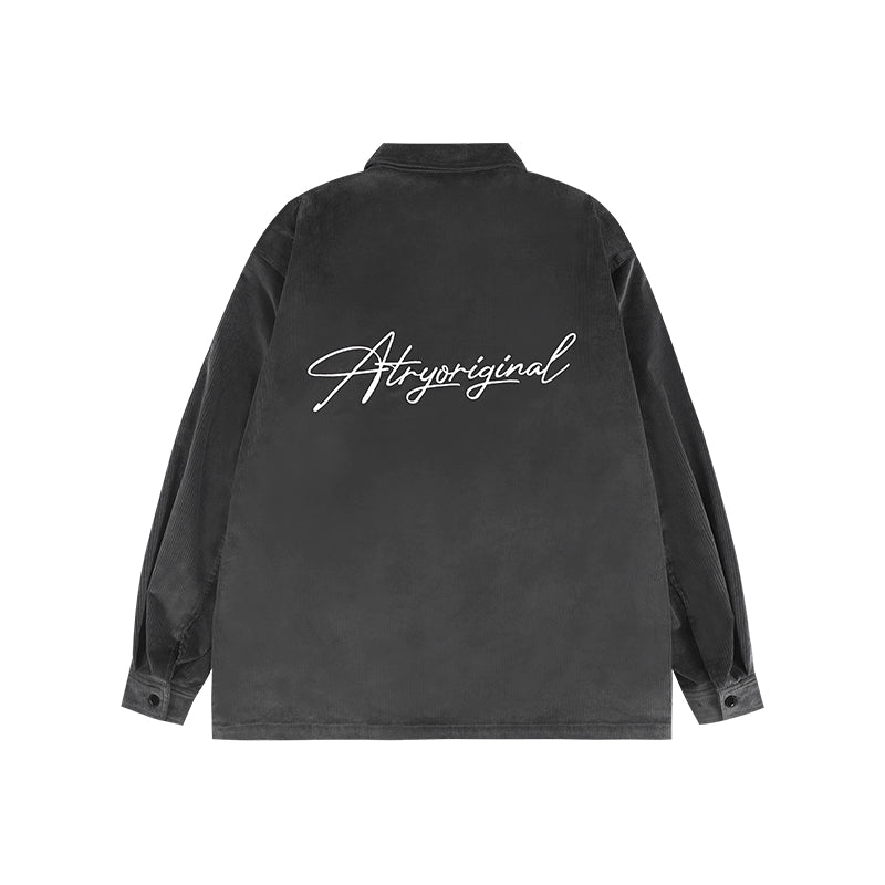 RETRO FLORAL CORDUROY SHIRT I-0080