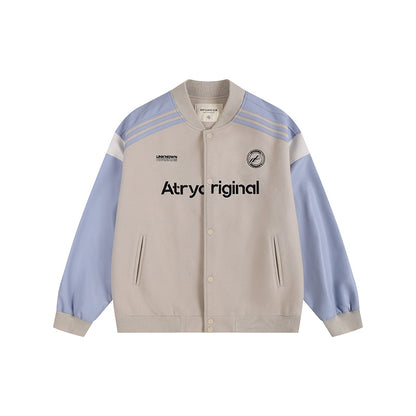 RETRO SPLICED BASEBALL JACKET I-0087