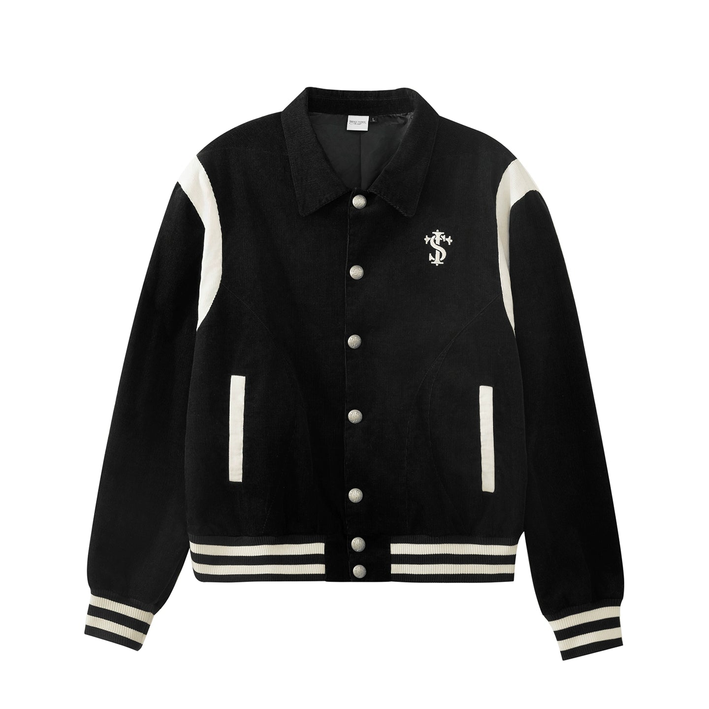 PATCHWORK CORDUROY BASEBALL JACKET I-0053