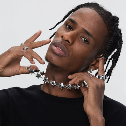 TITANIUM STEEL LETTER NECKLACE I-0059