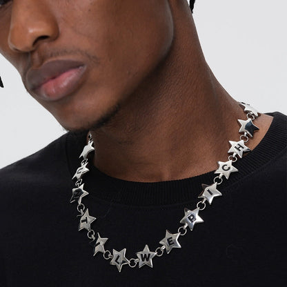 TITANIUM STEEL LETTER NECKLACE I-0059