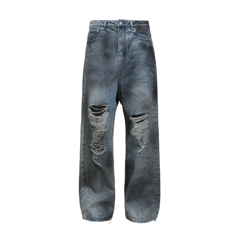DISTRESSED LOOSE JEANS I-0014