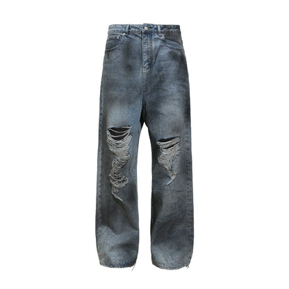 DISTRESSED LOOSE JEANS I-0014