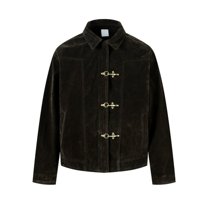 METALLIC SUEDE JACKET I-0058