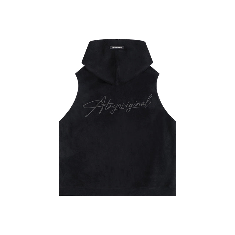 FLORAL EMBROIDERED SUEDE VEST I-0092