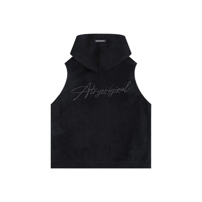 FLORAL EMBROIDERED SUEDE VEST I-0092