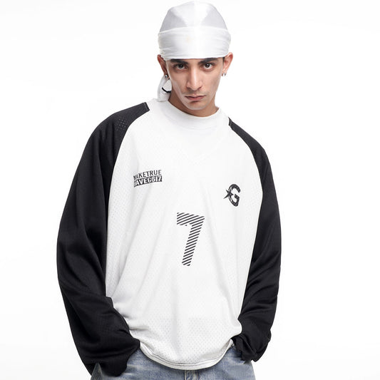 V-NECK STRIPED HOCKEY SHIRT I-0022