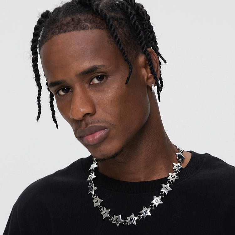 TITANIUM STEEL LETTER NECKLACE I-0059