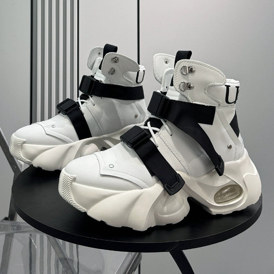 HIGH-TOP DUAL-STRAP SNEAKERS I-0188
