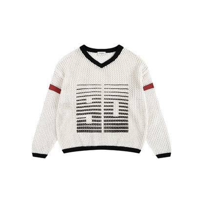 VINTAGE V-NECK KNIT SHIRT I-0069