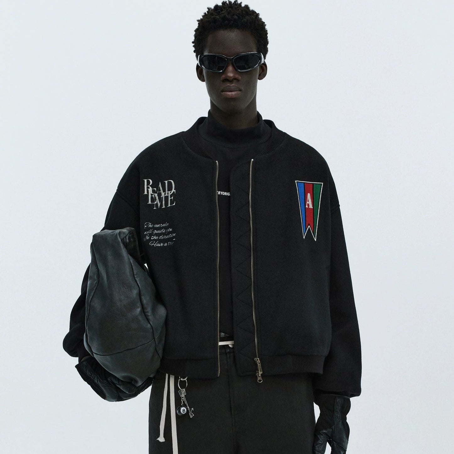 RETRO EMBROIDERED BASEBALL JACKET I-0075