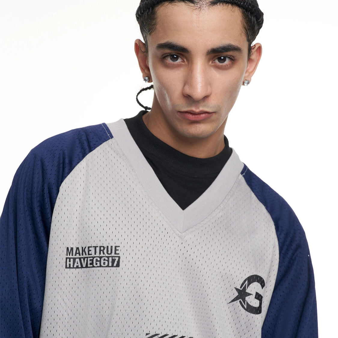 V-NECK STRIPED HOCKEY SHIRT I-0022