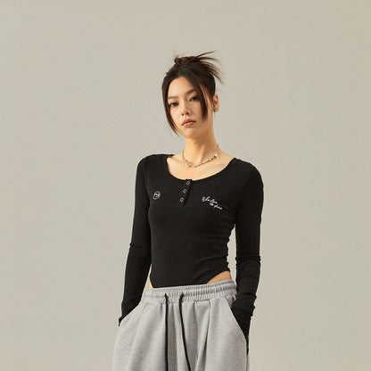 EMBROIDERED STREET STYLE T-SHIRT I-0103