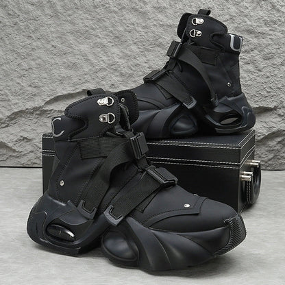 HIGH-TOP DUAL-STRAP SNEAKERS I-0188