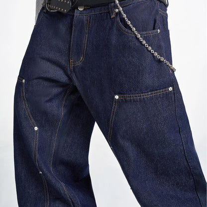 PUNK LAYERED STUDDED JEANS I-0031