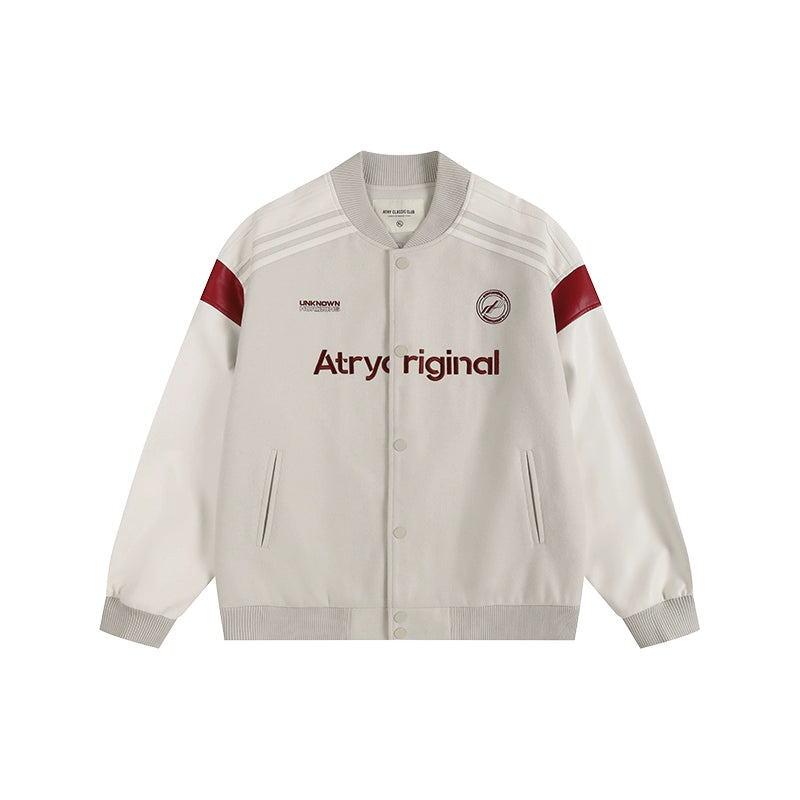 RETRO SPLICED BASEBALL JACKET I-0087