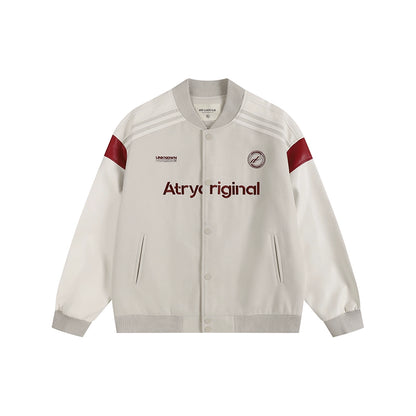 RETRO SPLICED BASEBALL JACKET I-0087