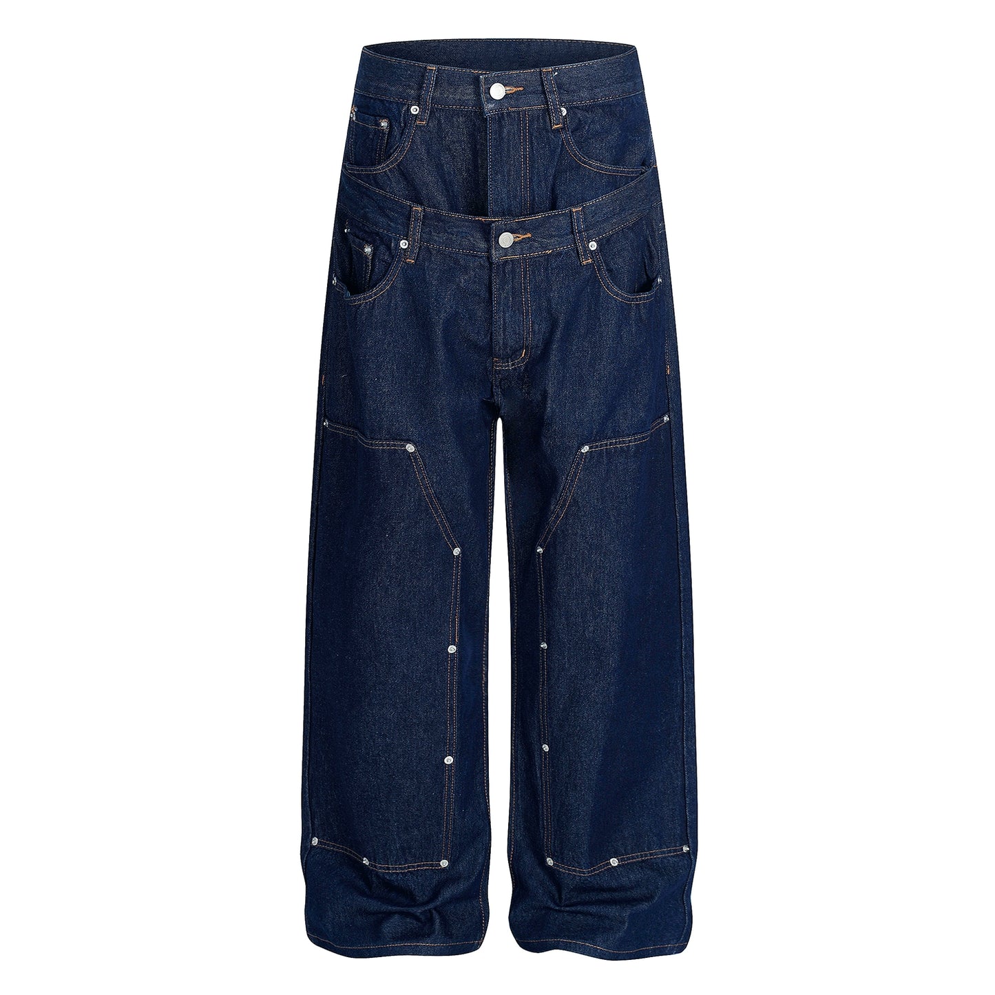 PUNK LAYERED STUDDED JEANS I-0031