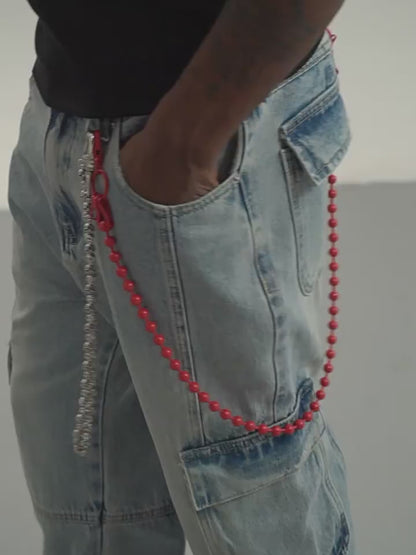 MULTI-POCKET DENIM PANTS I-0030