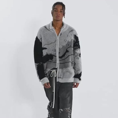 RETRO GRADIENT CARDIGAN JACKET