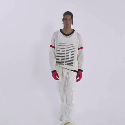 VINTAGE V-NECK KNIT SHIRT I-0069