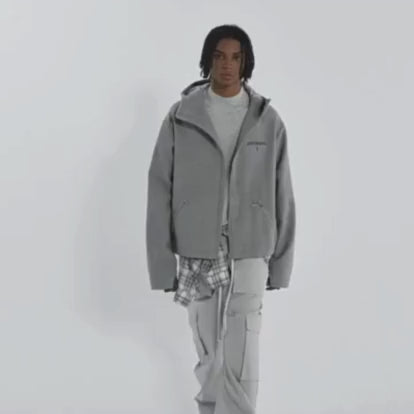 HEAVYWEIGHT TWEED HOODIE JACKET I-0077